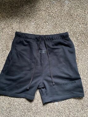 Essentials Men’s Black Athletic Drawstring Shorts